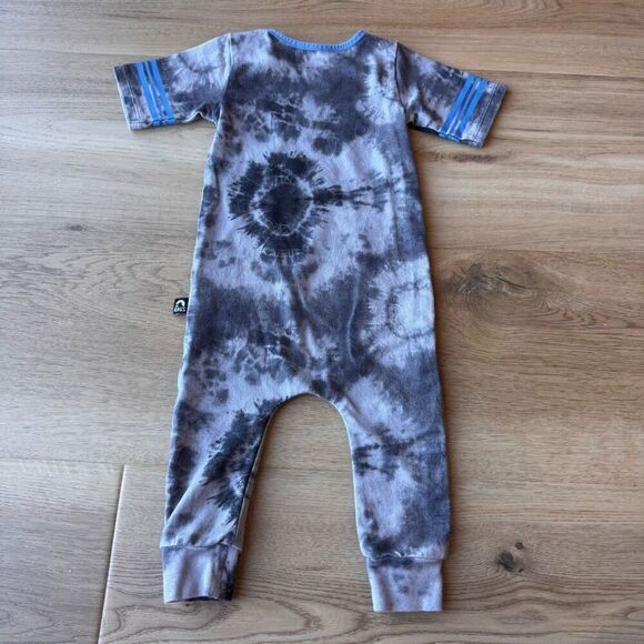 Rags Baby Retro Short Sleeve Gray Geo Star Romper Tie Dye 6-12 Months - Picture 4 of 5